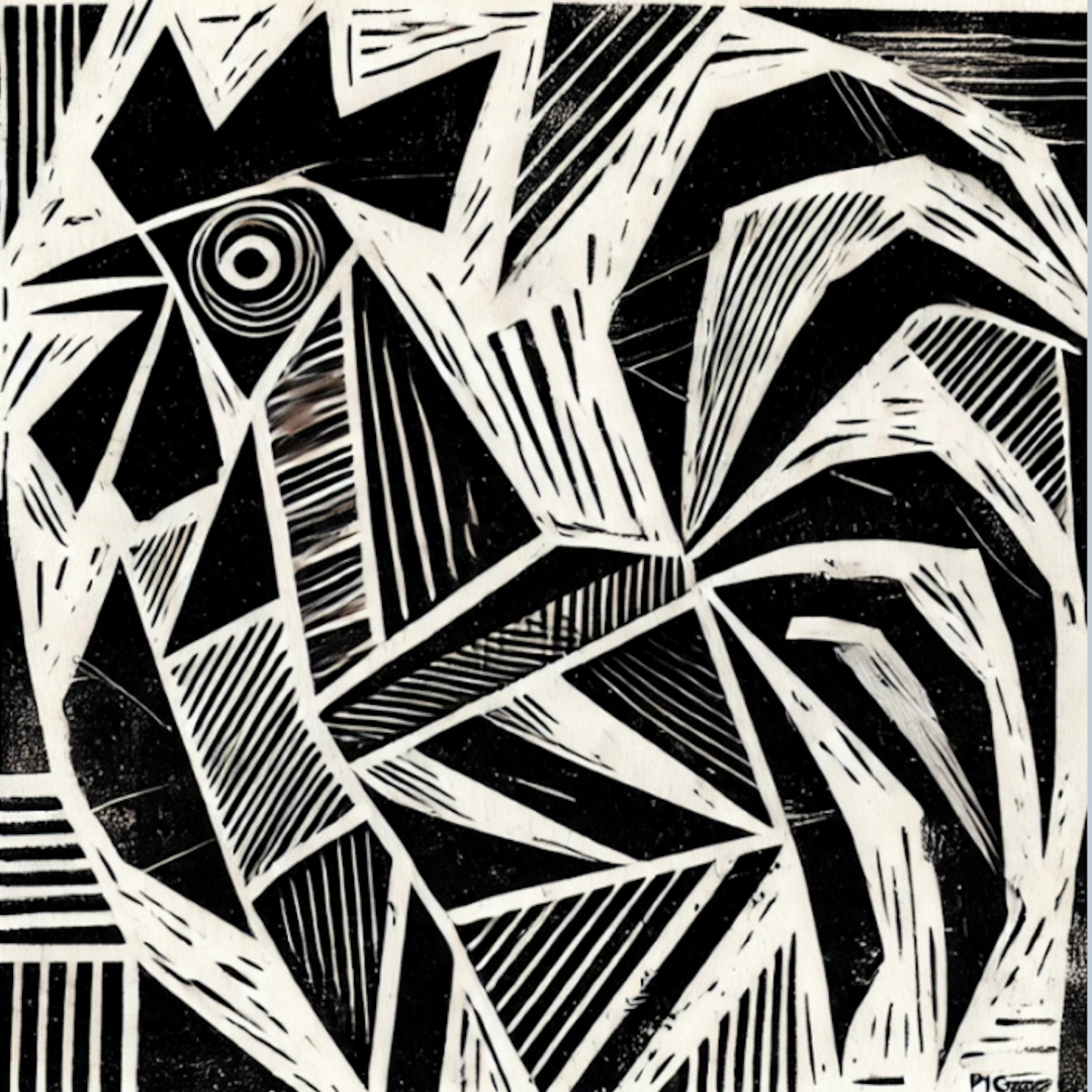 Linocut Rooster