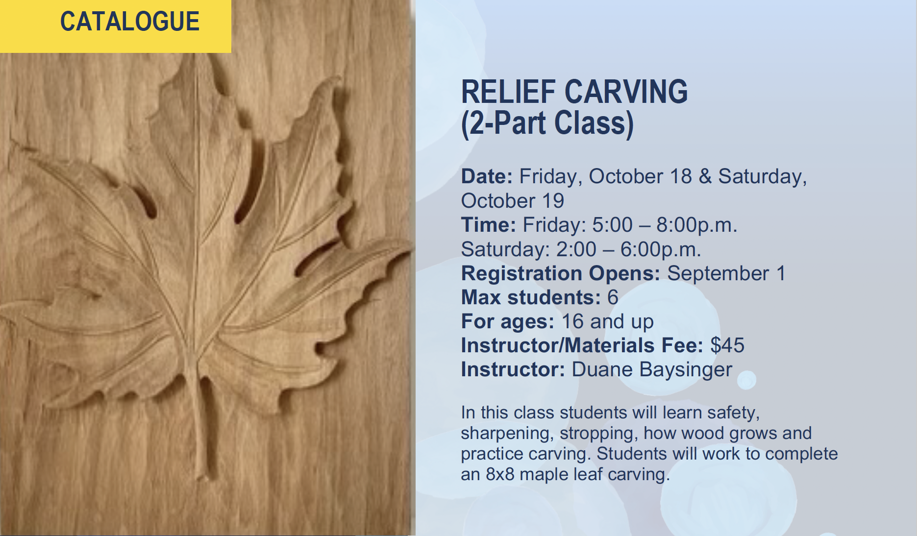 Relief Carving Flier 