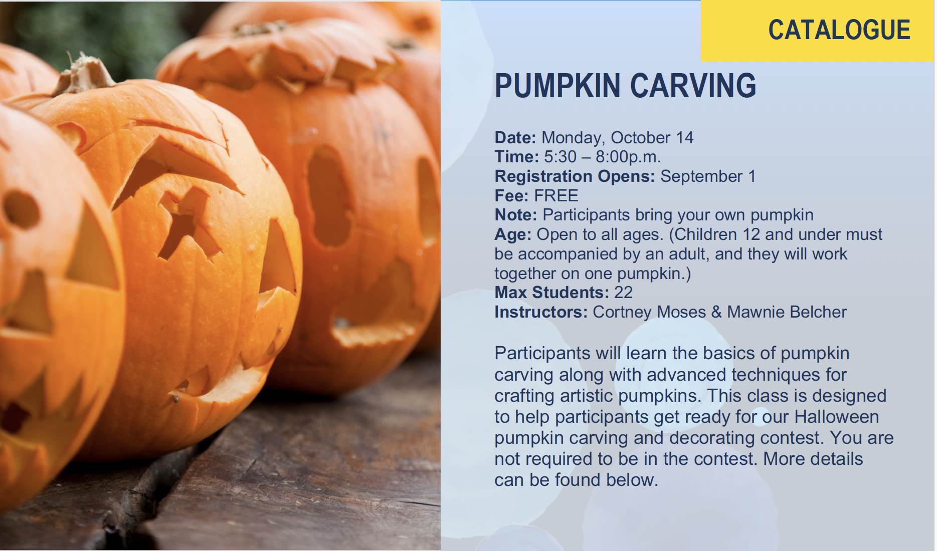 Pumpkin Carving Flier 