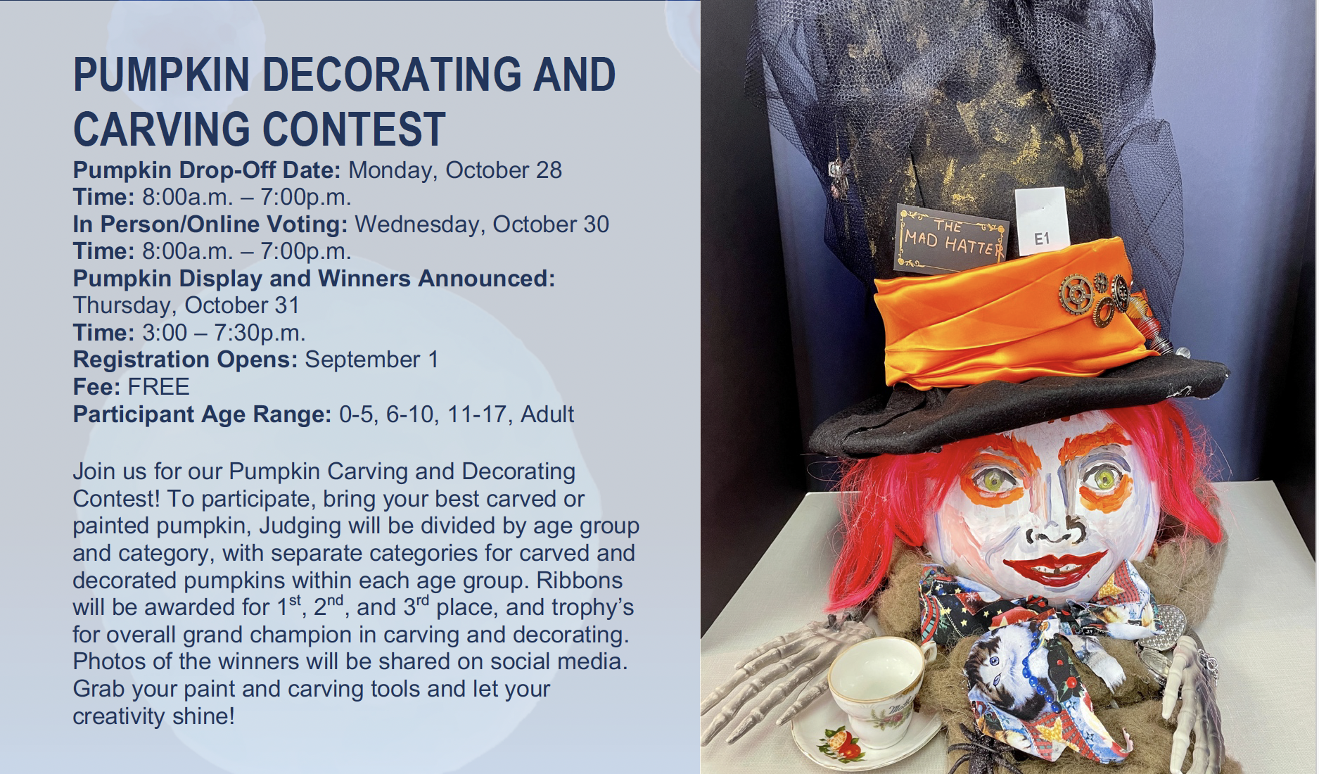 Pumpkin Decorating and Carving Contest