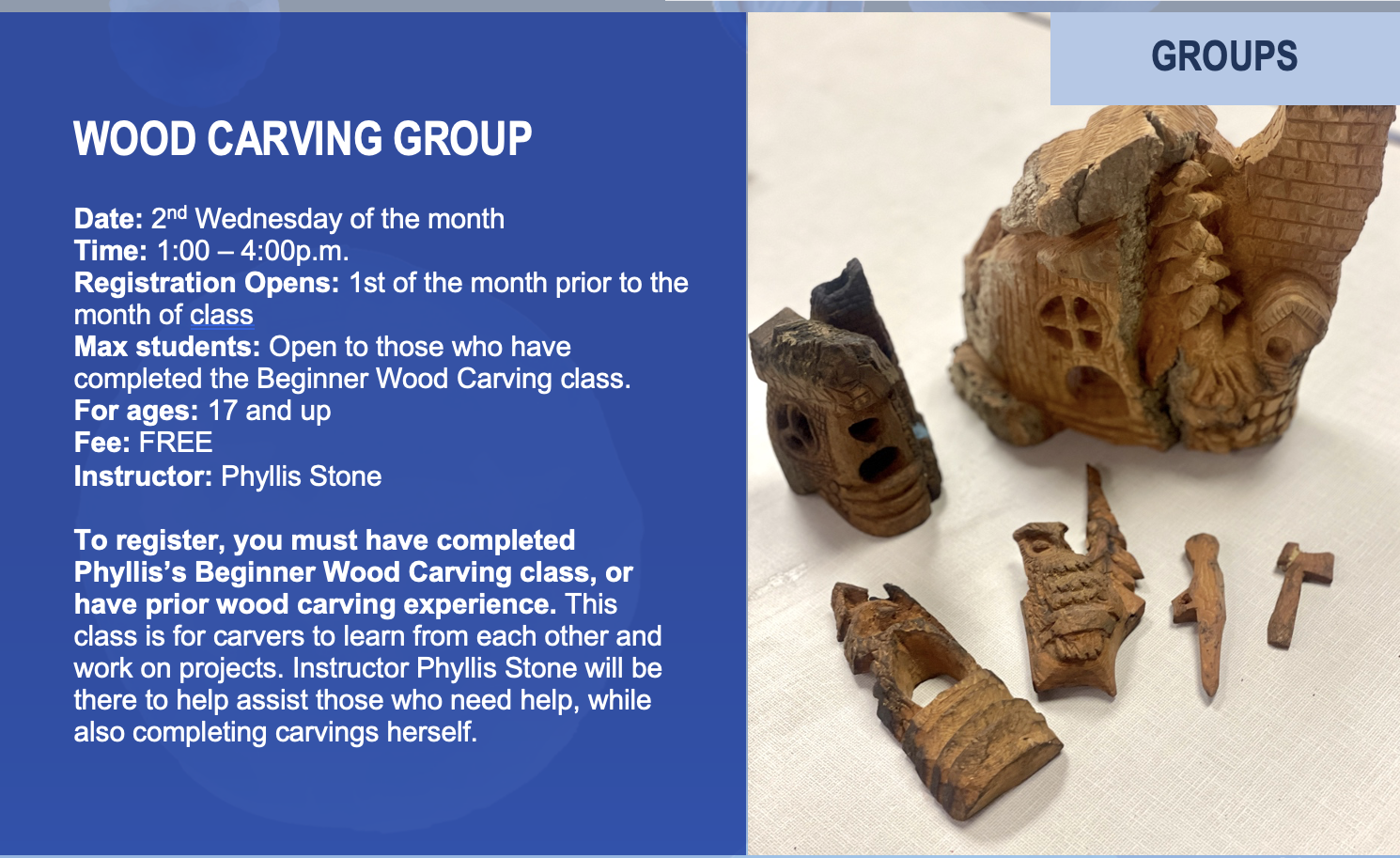 Wood Carving Group Flier 