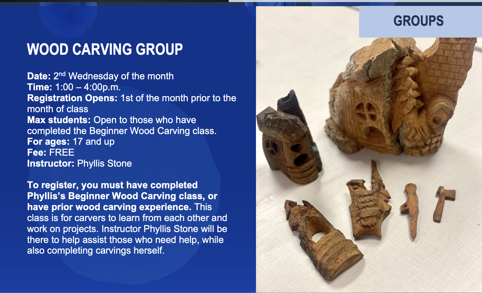 Wood Carving Group Flier 