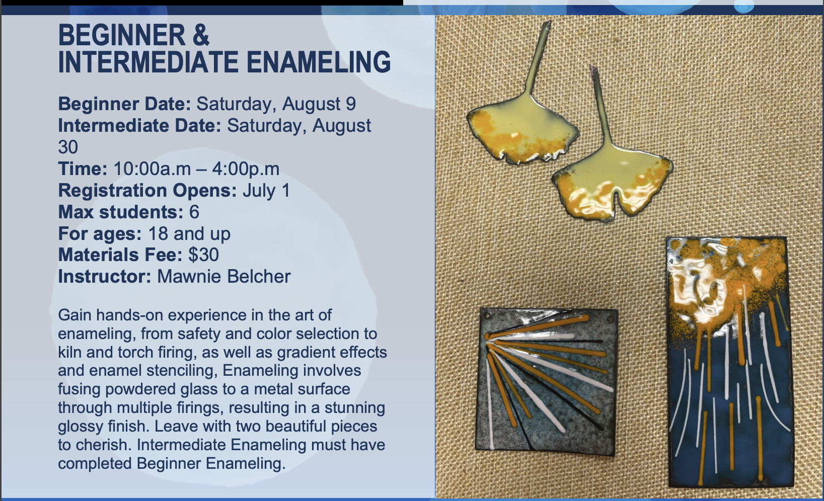 Beginner Enameling Flier 